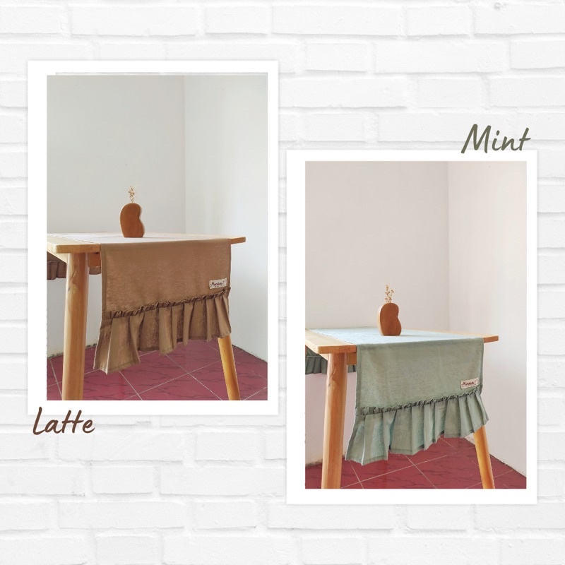 Table Runner Linen Ruffle / Table Runner / Table Runner Ruffle / Taplak Meja / Taplak Meja Tamu / Ta