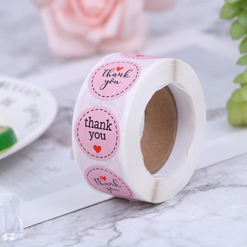 【Theredsunrisesiwy.id】Thank You Stickers Seal Labels 500pcs 1 inch Pink Wedding Party Favors Stickers