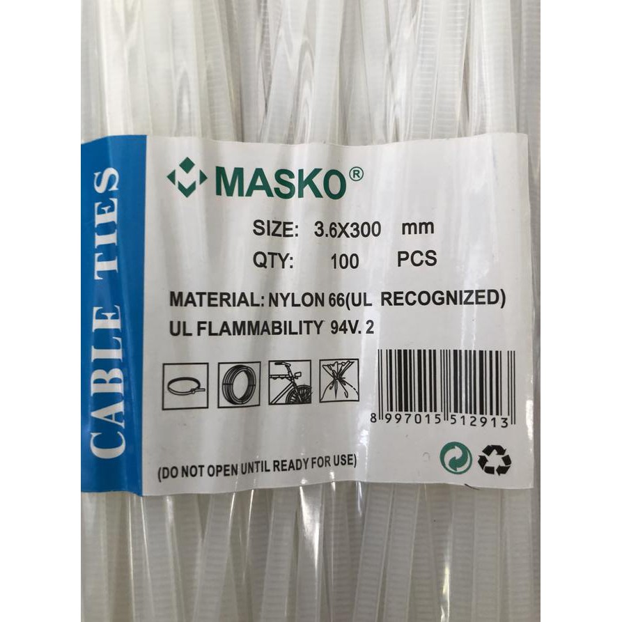 Kabel Cable Tali Ties Sabuk 3,6X300 Mm 30 Cm Masko Unit Bagus