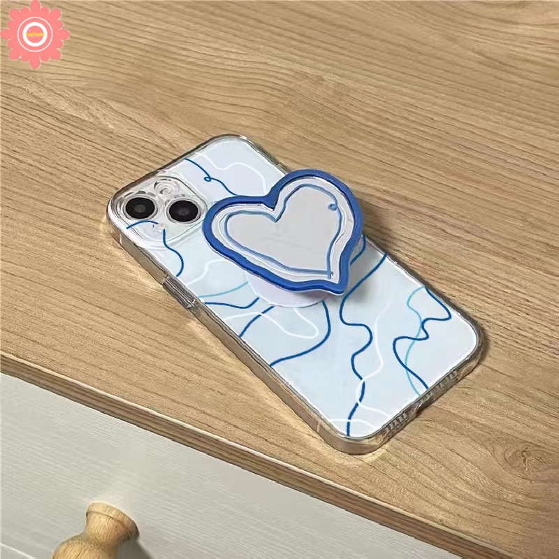 Creative Make Up Mirror Bracket Love Heart Phone Grip Cute Irregular Korea Holder Ring Universal Scalable Phone Stand Holder