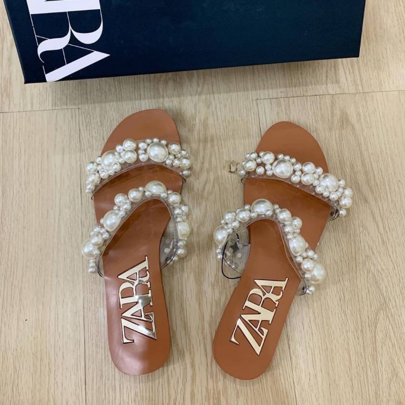 Sandal ZR Flat Vinyl Pearl Bead Sandals