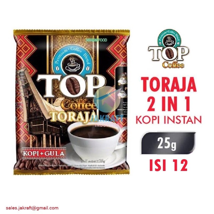 

Top Coffee Kopi Instan Toraja (2in1) 25 gr x 12pcs (renceng 12pcs)