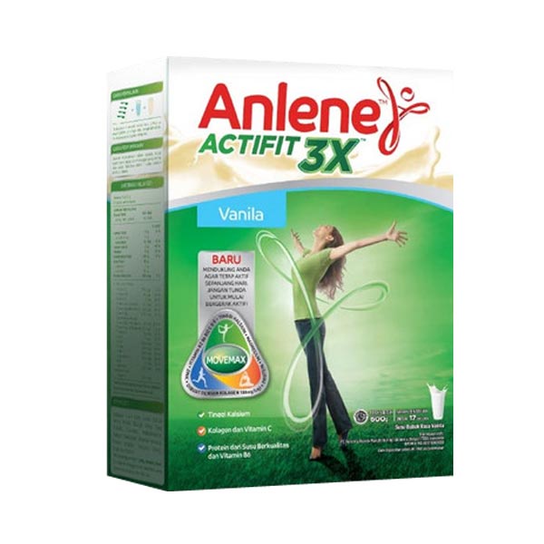 Promo Harga Anlene Actifit 3x High Calcium Vanilla 600 gr - Shopee