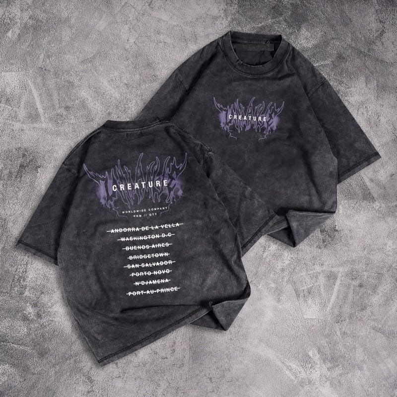 [Oversize] BAJU KAOS OVERSIZE WASH /  OVERSIZE T-SHIRT WASH "CREATURE"