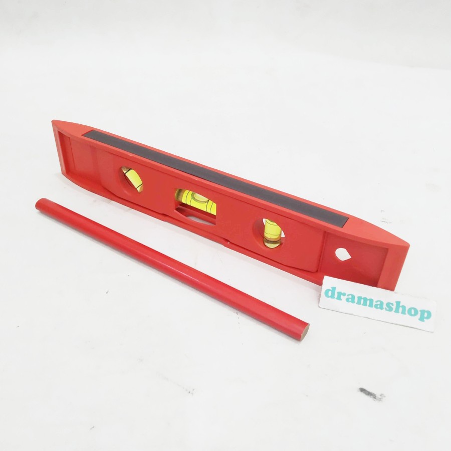 Water Pass Waterpass Pengukur Kemiringan Magnet Bonus Pensil 1pcs dramashop