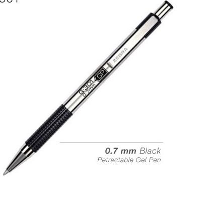 

✬ ZEBRA G-301 Retractable Gel Pen 0.7 mm Stainless Steel - Pen Only ★