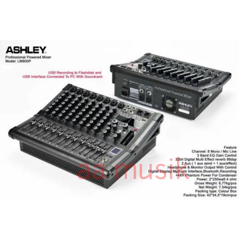 POWER MIXER ASHLEY LM800P MIXER 8 CHANNEL ORIGINAL