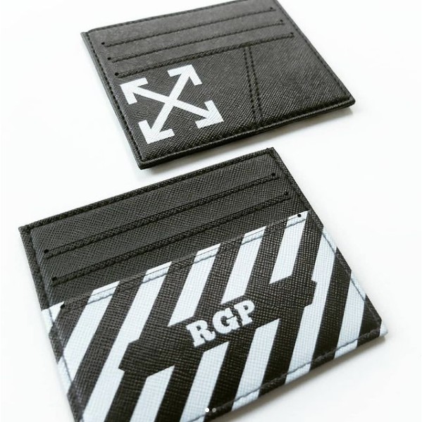 Cardholder CUSTOM Off White Dompet Kartu request gambar kasih nama kado Keren hype kekinian