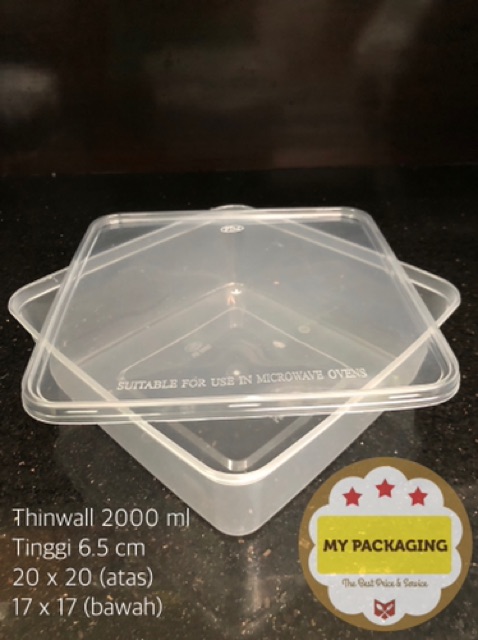 Kotak Makan Microwave / food box / wadah plastik / thinwall 2000 ml 2000ml