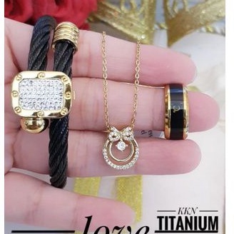 Titanium set perhiasan wanita t211