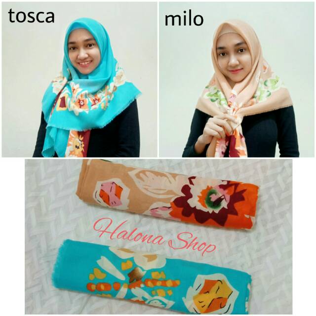 Segi empat katun motif bunga, kode : HS05