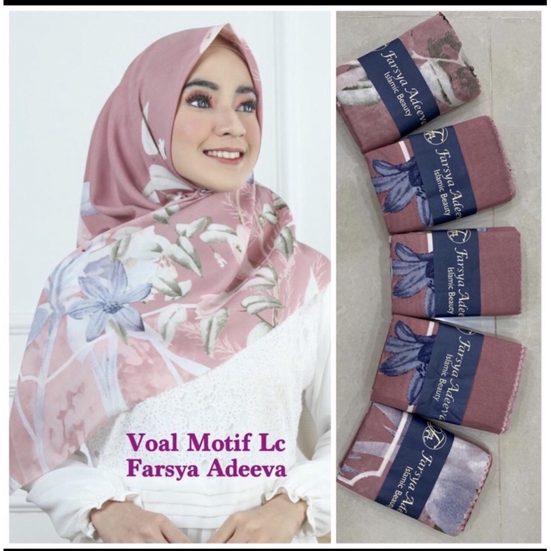 Part 2 hijab jilbab SEGIEMPAT DEKA Motif Voal premium by KAYLA (BEBAS PILIH MOTIF)-Desain 27