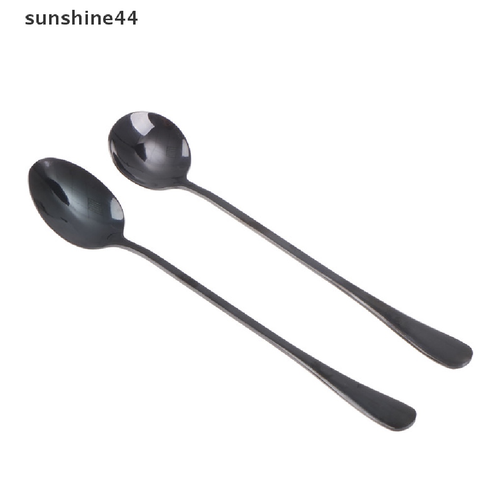 Sunshine 1pc Sendok Teh / Kopi Gagang Panjang Bahan stainless steel