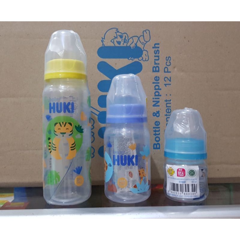 Huki Botol Susu , dot Gepeng  120ml &amp; 240ml.