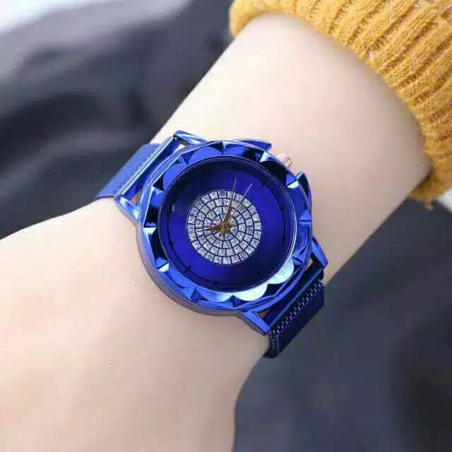 Cod Bayar Ditempat Jam Tangan Wanita Magnet CC-12 Gerigi Polos / Ready 5 Warna