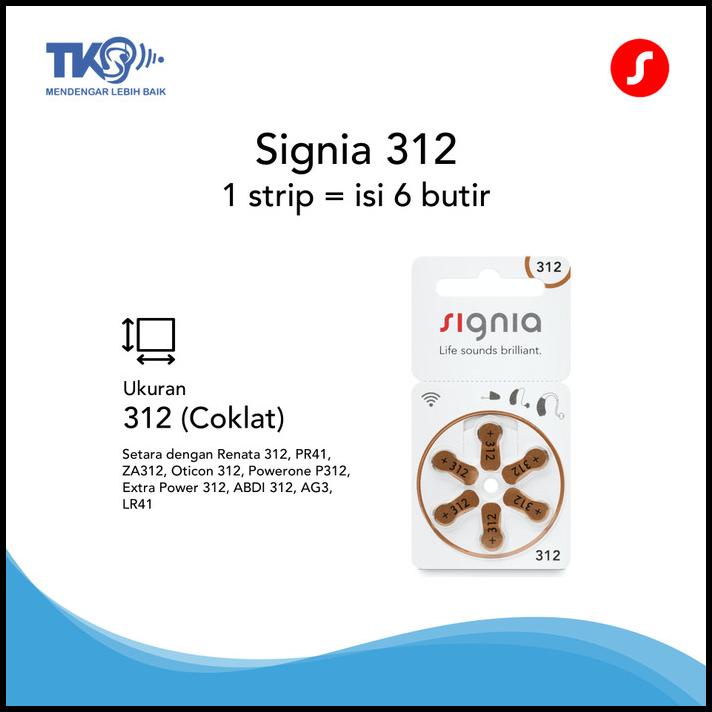 Terbaru!!! Baterai Alat Bantu Dengar Signia S312