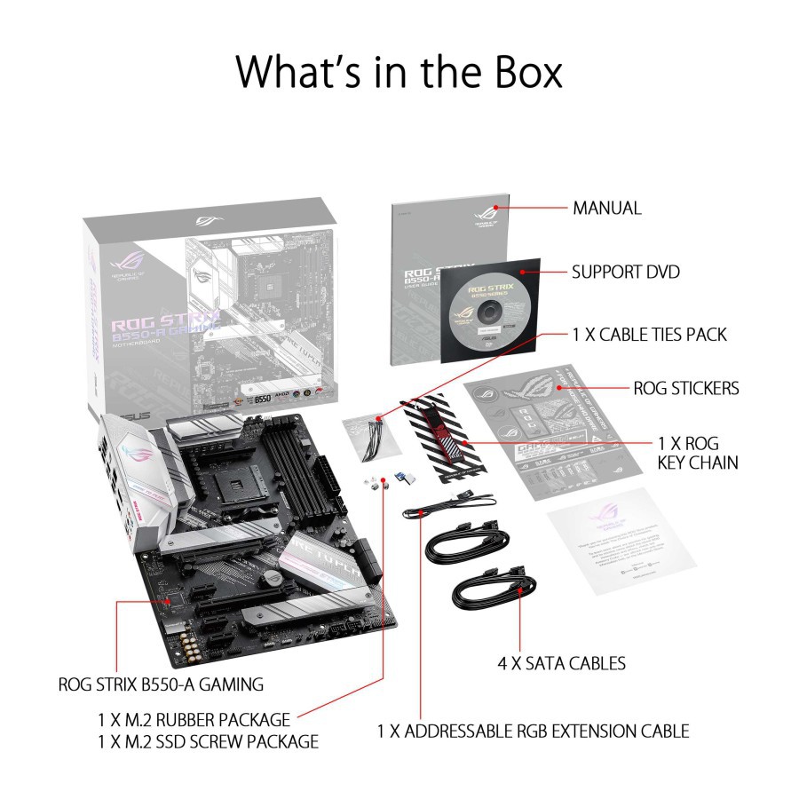 Mainboard Asus ROG Strix B550-A Gaming - Asus B550-A Gaming AMD AM4 - Asus B550A Gaming AM4