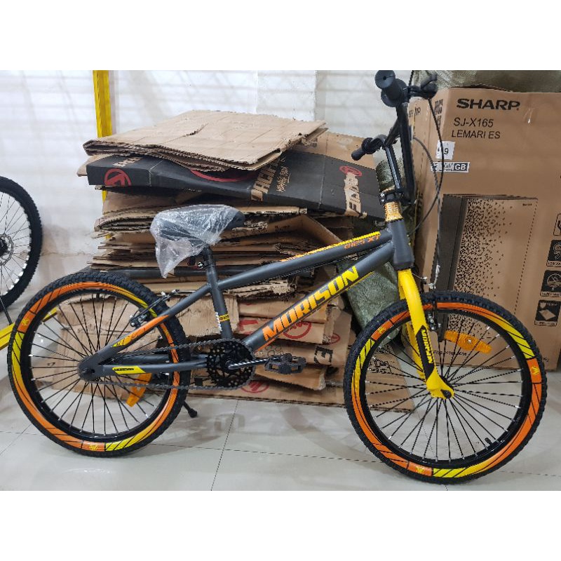 Sepeda BMX 20 inch MORISON ( Jari-Jari Motor ) ( Warna Orange )