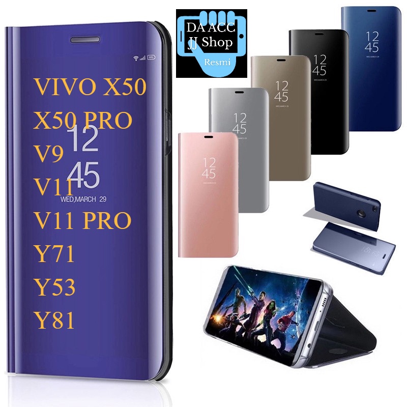 VIVO X50 X50 PRO V9 V11 V11PRO Y71 Y53 Y81 Flip Cover Mirror Standing Case Smart View