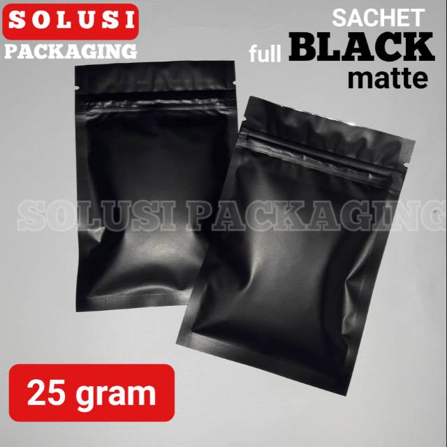 100 PCS SACHET HITAM MATTE 25 GRAM KEMASAN MASKER PLASTIK KLIP PLASTIK AKSESORIS KANTONG MASKER