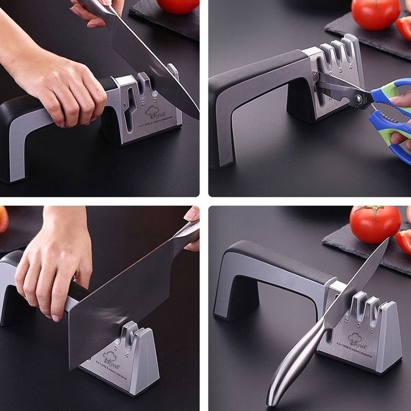 Pengasah Asahan Pisau Tajam Diamond Sharpening Wetstone Knife Tools 4 Stages - Alat Asah Pisau Pisau