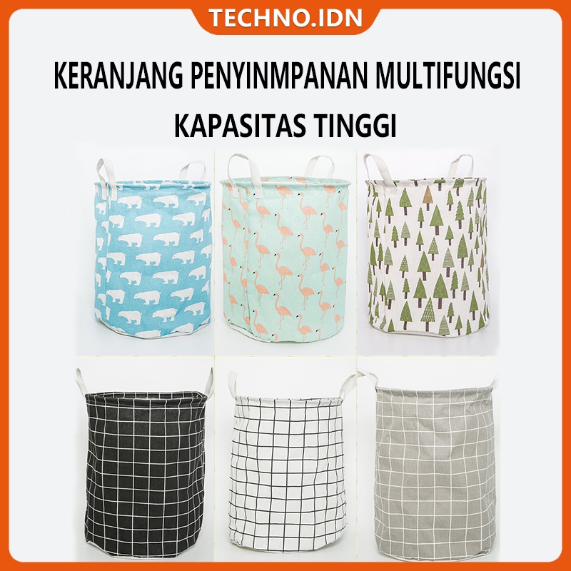 Multifungsi Lipat Bulat Keranjang Baju Cucian  Keranjang Baju Kotor