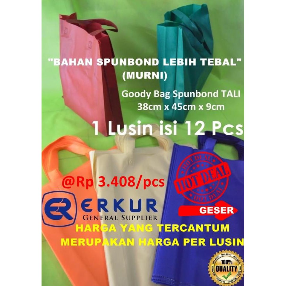 

BEST SELLER ( Tali 38x45x9cm ) Goody Bag / Goodie Bag / Eco Bag / Tote Bag Polos
