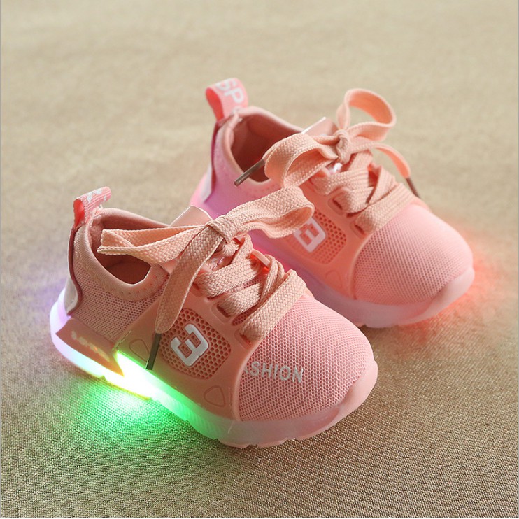 Murah - Sepatu Sneakers LED Anak Laki-laki &amp; Perempuan Motif Sport Import 011