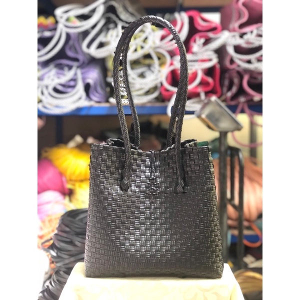 Tas Anyaman Jali Hitam Polos Kuat Awet dan Tahan Lama Ready Stok