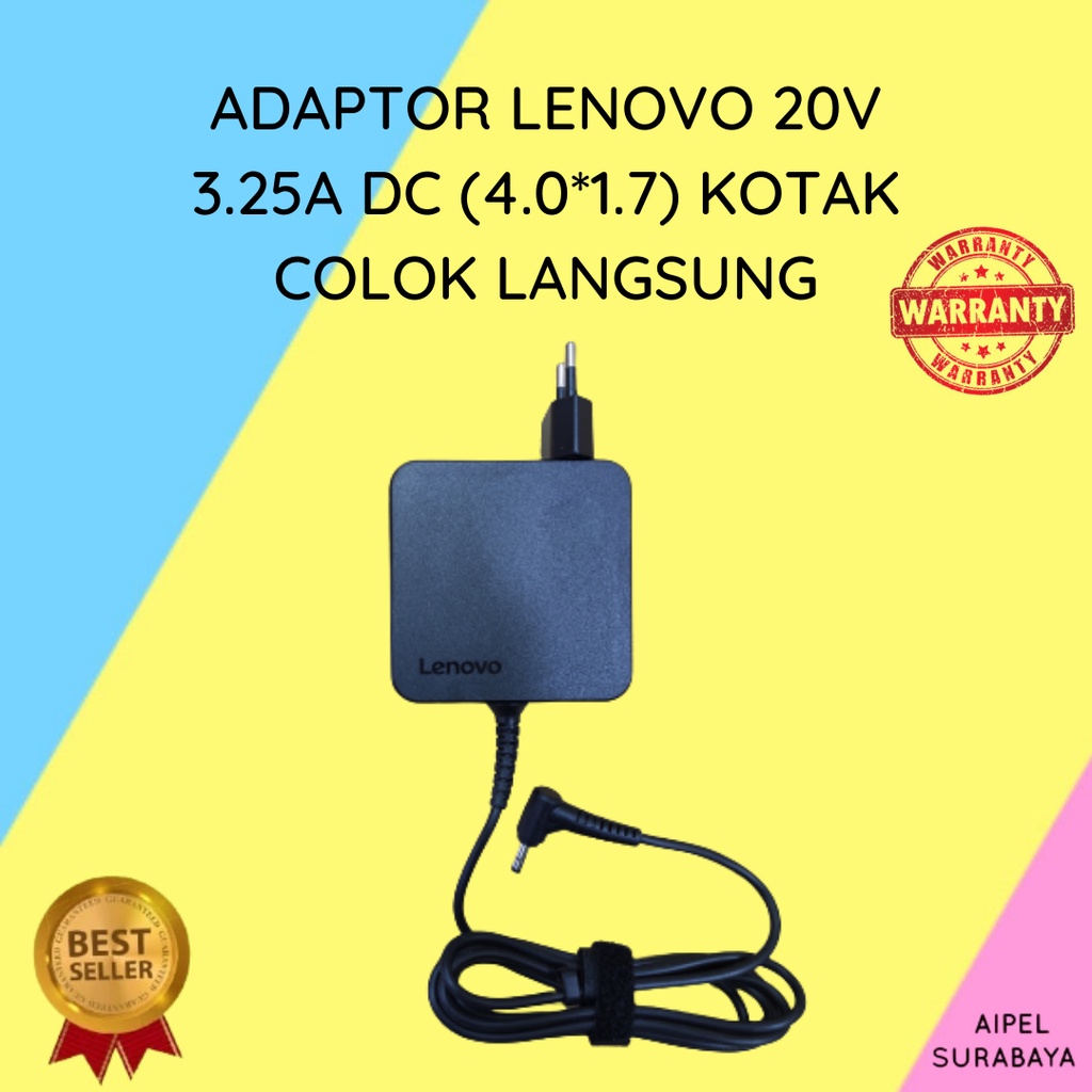 LENOVO203254017KCL | ADAPTOR LENOVO 20V 3.25A DC (4.0*1.7) KOTAK COLOK LANGSUNG