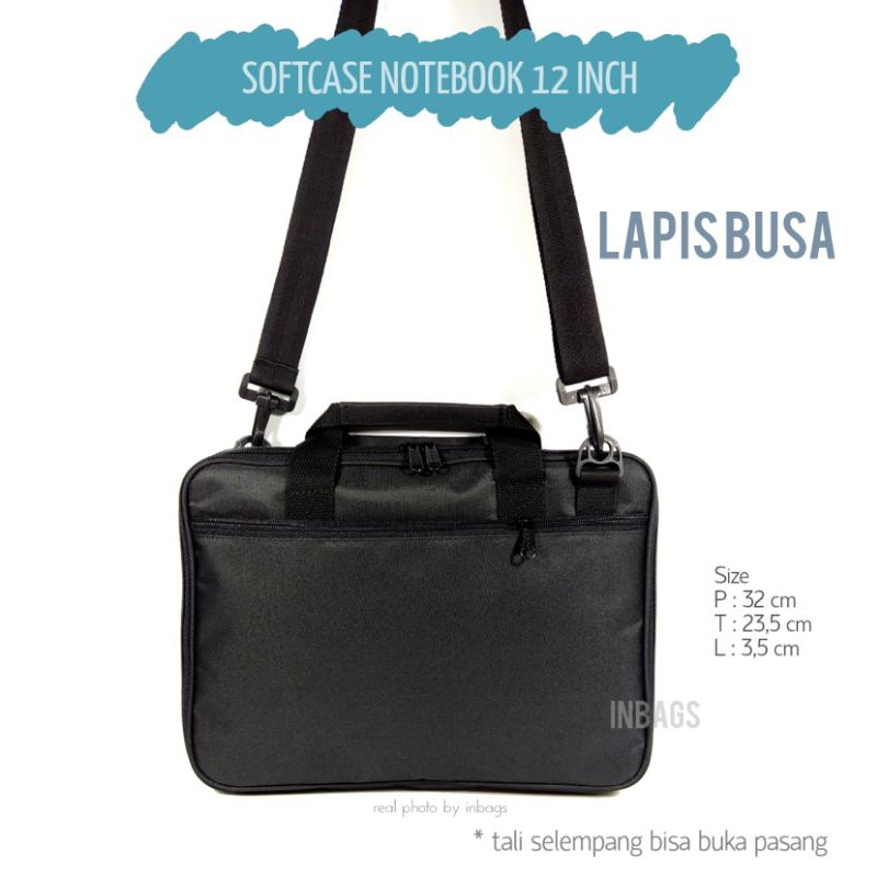 INBAGS TAS SOFTCASE SELEMPANG NOTEBOOK 12 INCH LAPIS BUSA MURAH