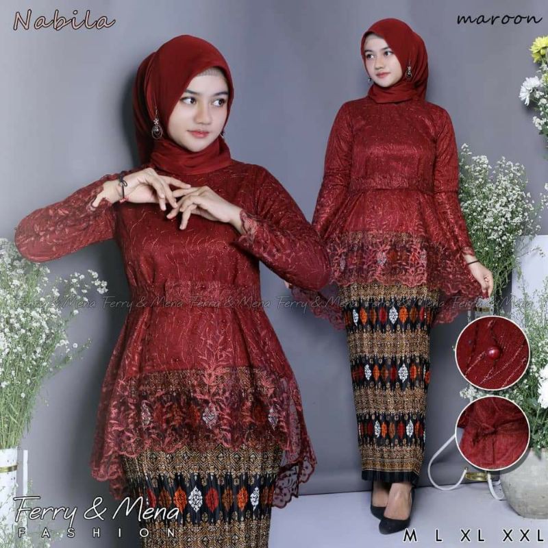 SETELAN KEBAYA NABILA TILLE / KEBAYA WISUDA MODERN / KEBAYA AUREL