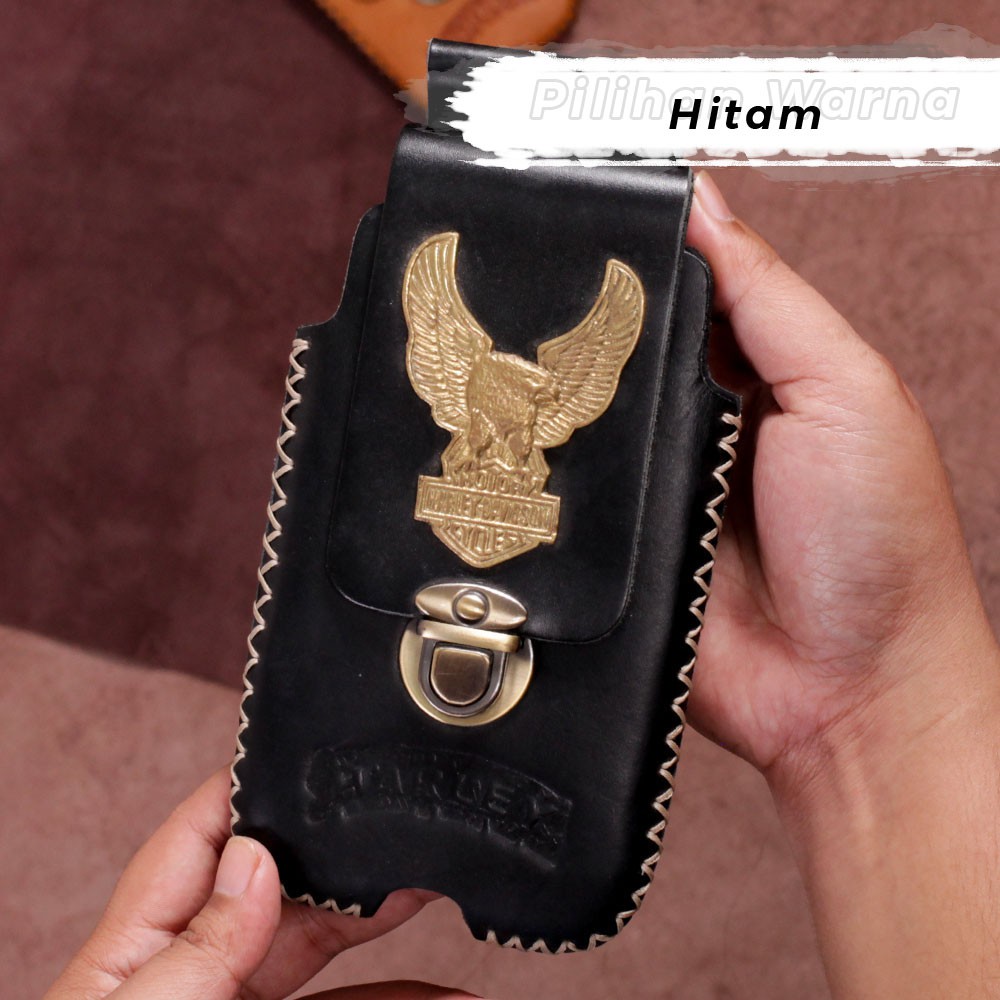 Dompet Pinggang Pria Sarung HP Kulit Sapi Asli - Baru p001