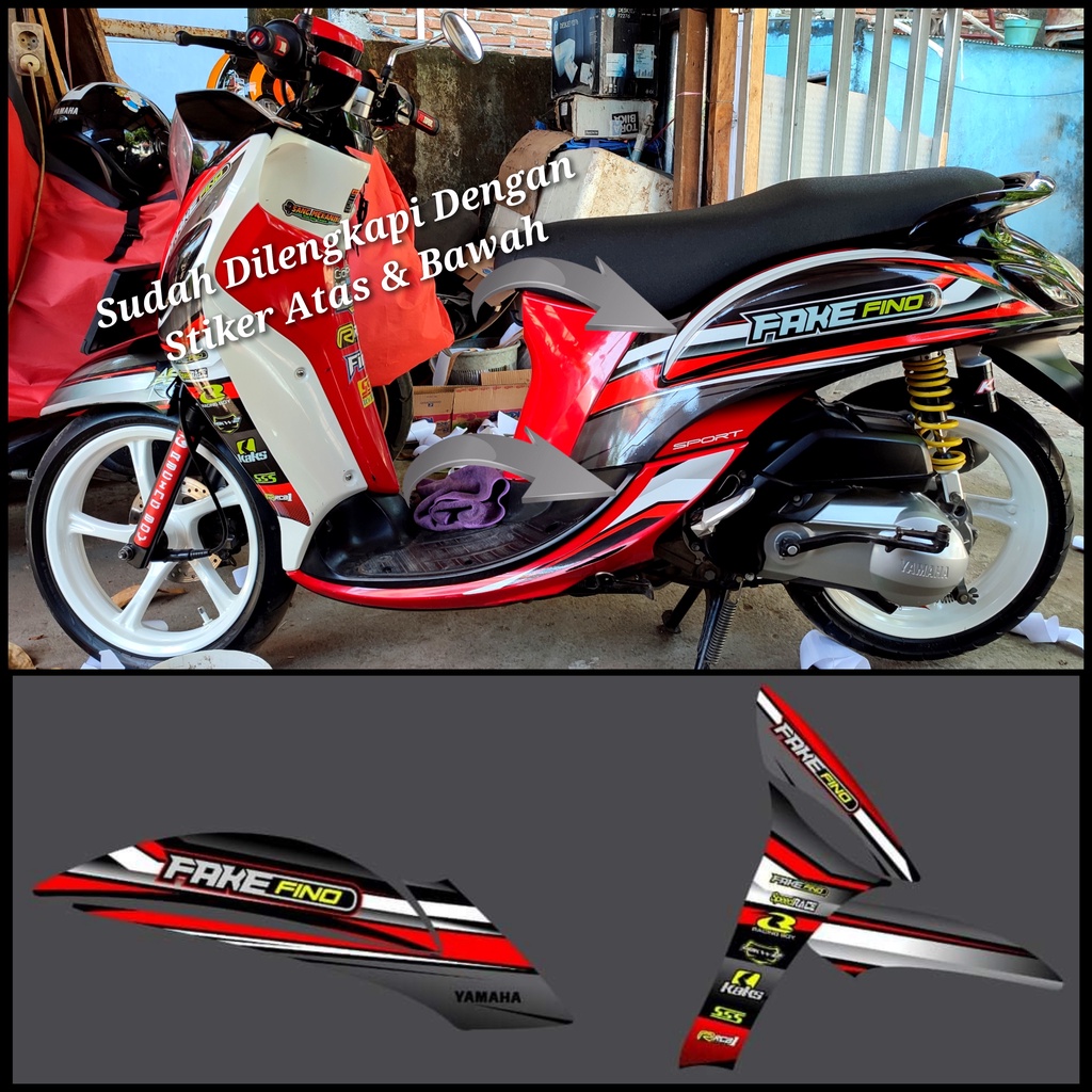 STIKER MOTOR STRIPING VARIASI CUSTOM FAKE FINO / STIKER STRIPING VARIASI FINO