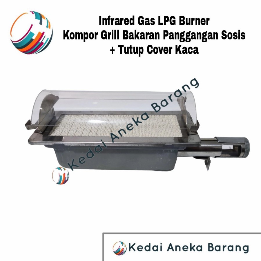 Kompor Bara Tungku Api Gas LPG ELPIJI + Kaca Tempered Glass Tutup Penutup Cover Roaster Panggang Pan