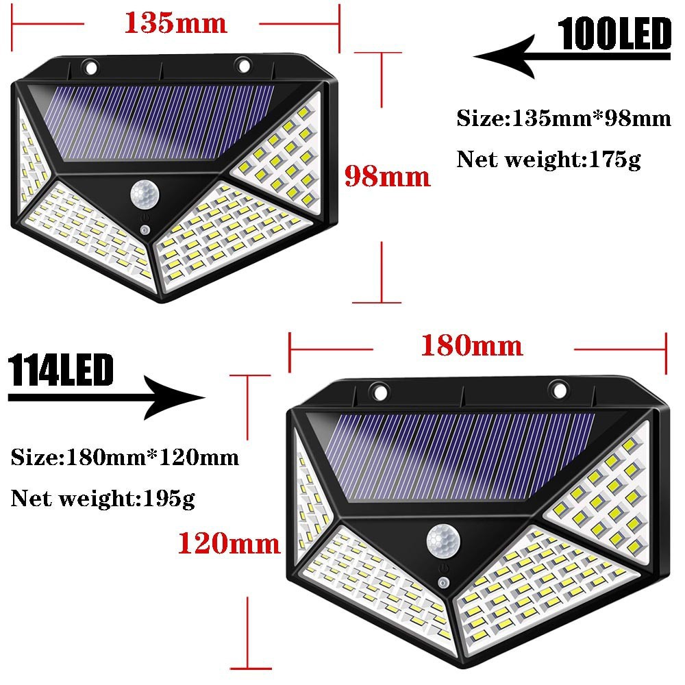 100 LED Lampu Taman Solar Panel Sensor Gerak Outdoor Anti air TaffLED DREAM MASTER Black Grab