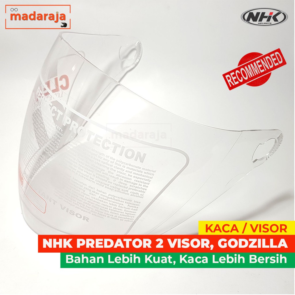 Kaca Visor Helm NHK PREDATOR 2 Visor - GODZILLA Bening Clear Hitam Smoke Pelangi Rainbow Silver