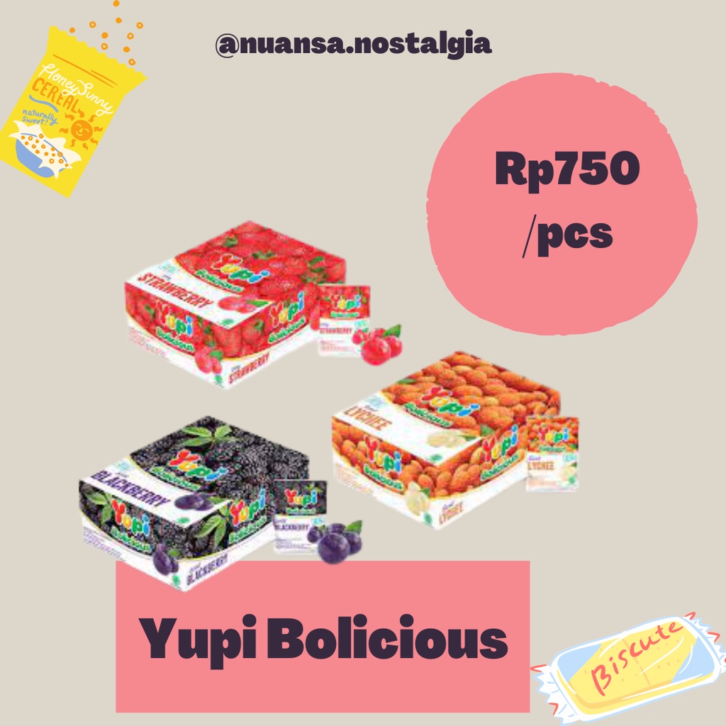 

TERMURAH! Yupi Bolicious 5 Gram - Stroberi Leci Blackberry