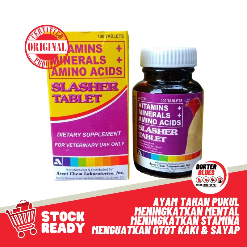 SLASHER Tablet Obat Ayam Aduan Menguatkan Sayap Kaki Stamina Phillipine