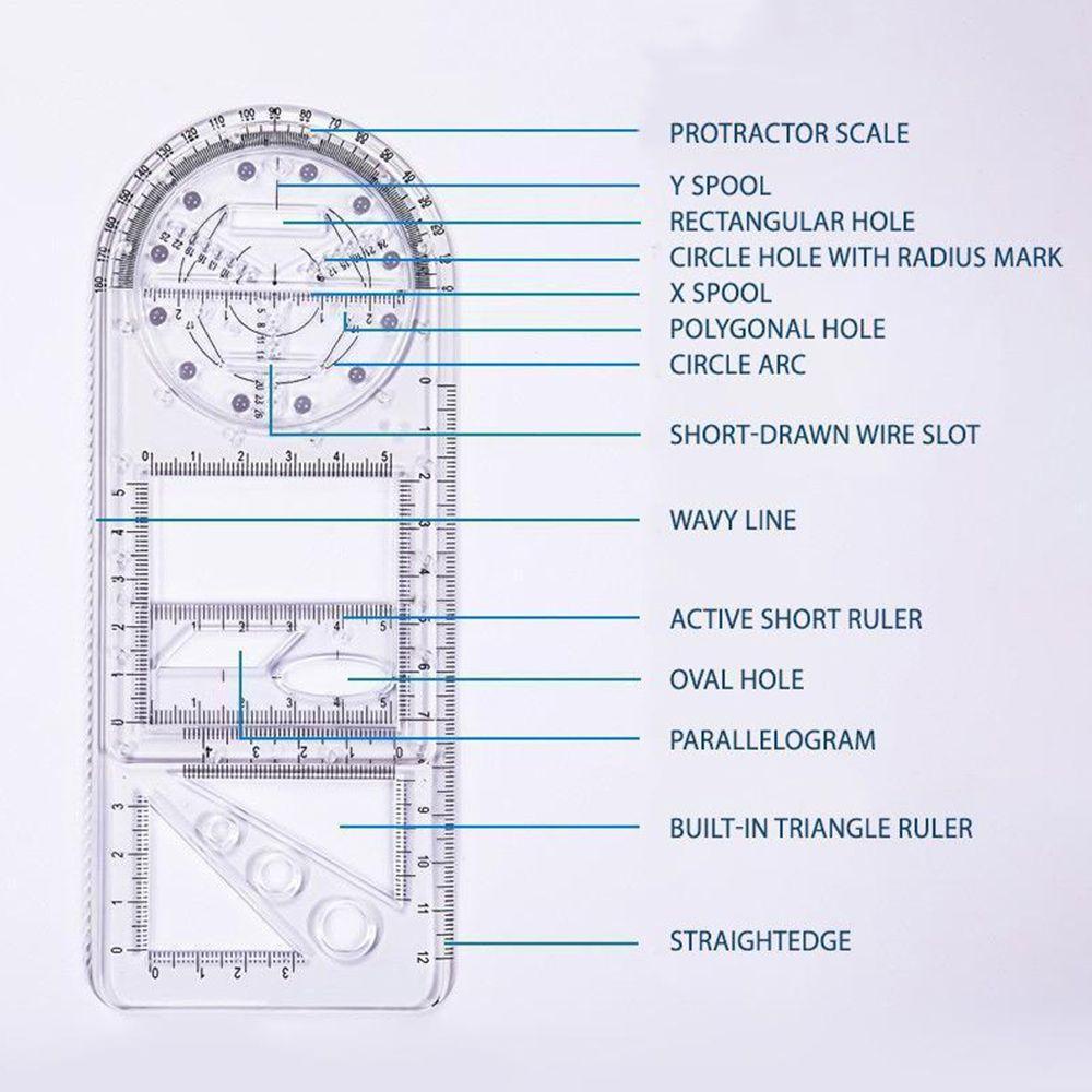 Lanfy Rulers Portable Math Office Student Perlengkapan Serut Alat Tulis Alat Ukur