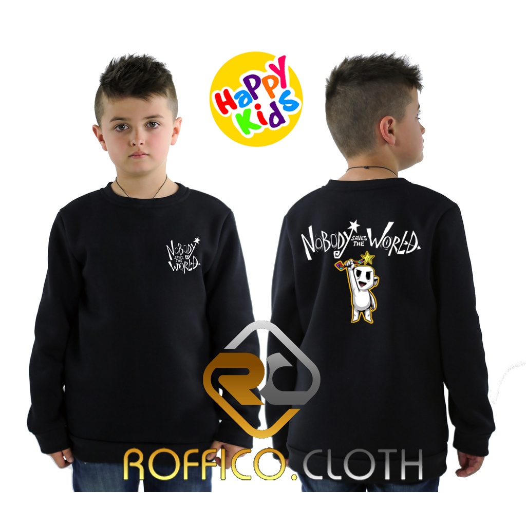 JAKET SWEATER ANAK LOGO Nobody Saves the World