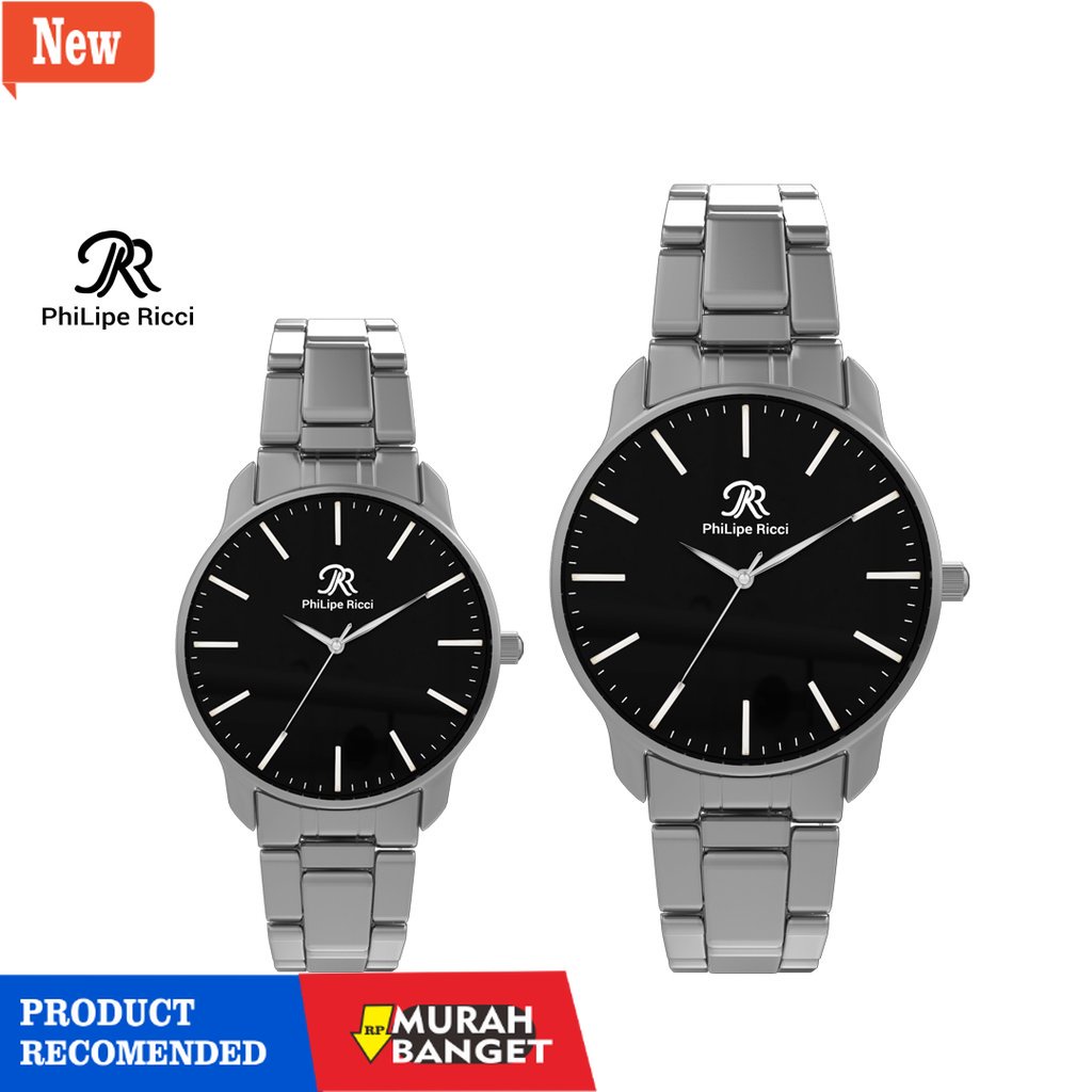 Jam tangan couple terbaik- PhiLipe Ricci Jam Tangan Couple Besi Analog Original CPR15 Free Box