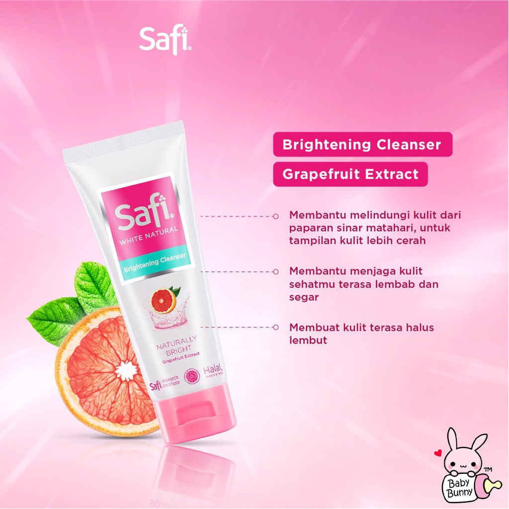 ❤ BELIA ❤ SAFI White Natural Brightening Cleanser Grapefruit, Mangosteen Extract (50g &amp; 100g) | BPOM