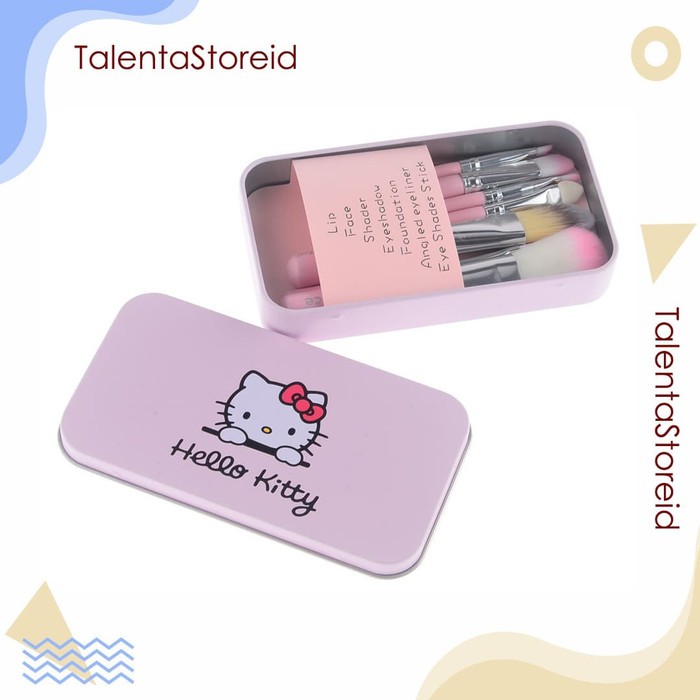 KUAS MINI 1 SET ISI 7 PCS BRUSH MAKE UP SET HELLOKITTY