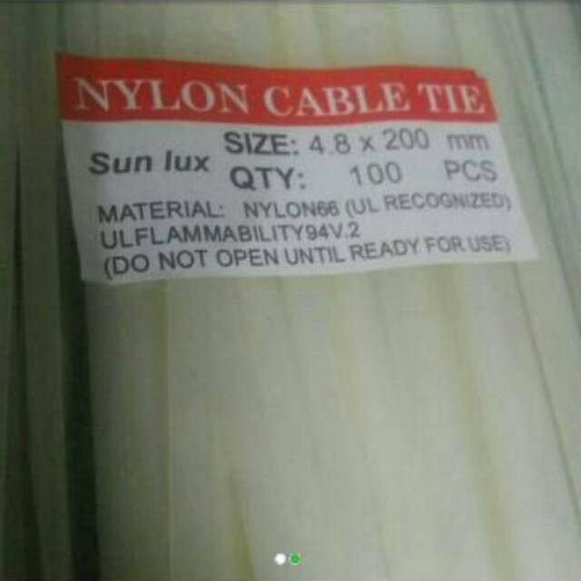 Kabel Ties / Cable Tie 4,8mm x 200mm Putih/Hitam