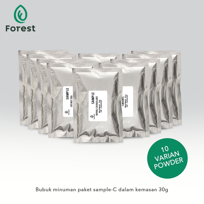 Bubuk Minuman Paket Sample C - 10 Varian Powder - FOREST Bubble Drink