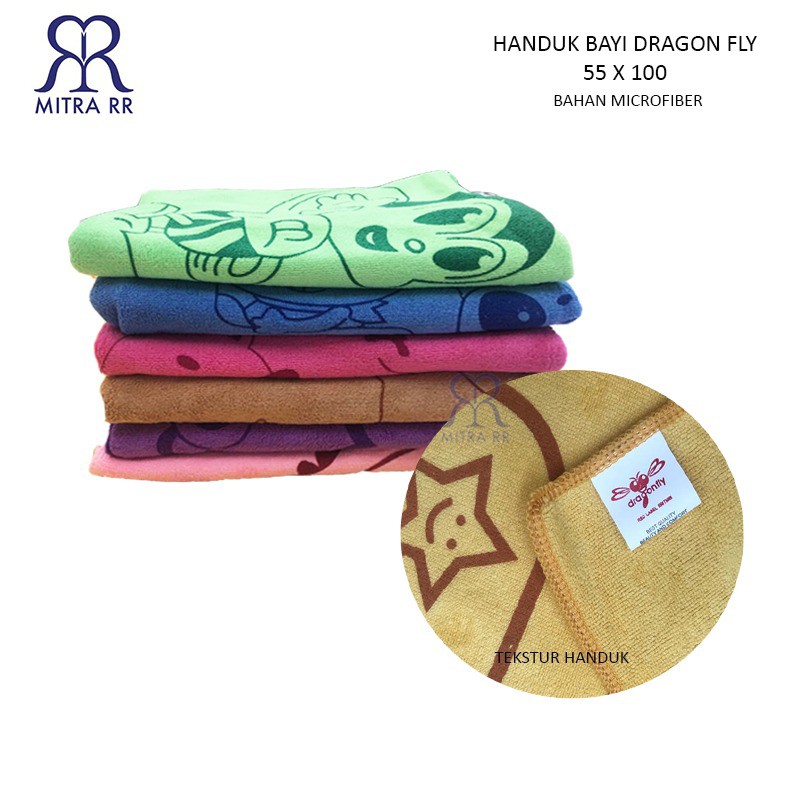 Handuk Bayi Anak 100 x 55 cm Handuk Mandi Pilih Warna Microfiber Jepang