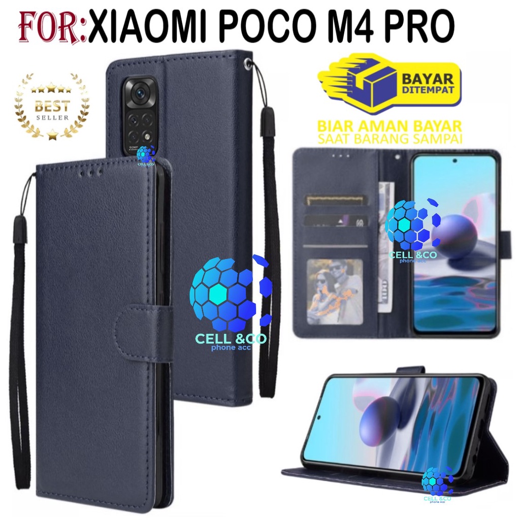 NEW XIAOMI POCO M4 PRO FLIP COVER CASE FLIP LEATHER WALLET PREMIUM FLIP CASE BUKA TUTUP KESING HP CASING FLIP CASE WALLET XIAOMI POCO M4 PRO