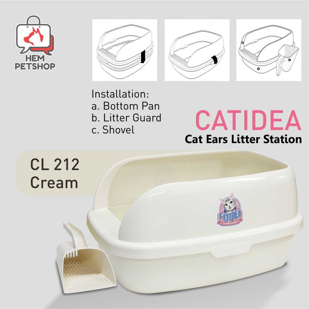 CATIDEA TOILET KUCING / CAT LITTER BOX BREAD CREAM CL-212