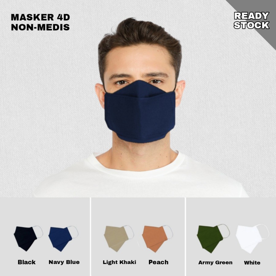 Masker Kain Evo 3 ply Dewasa Polos - Masker kain 3 ply Berkwalitas Tebal